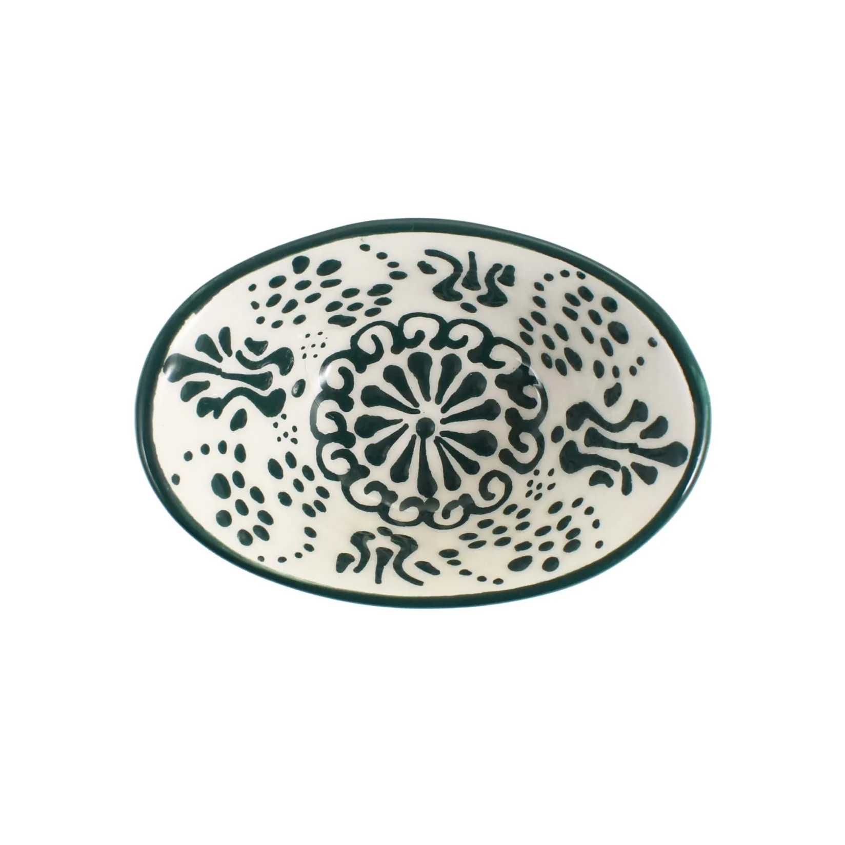 Online Yesil Ve Beyaz Boyali Oval Bowl, 10.5cm Tableware Brands|Crockery & Dinnerware