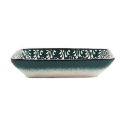 Outlet Yesil Ve Beyaz Boyali Rectangular Serving Dish, 16x11.5cm Tableware Brands|Serveware