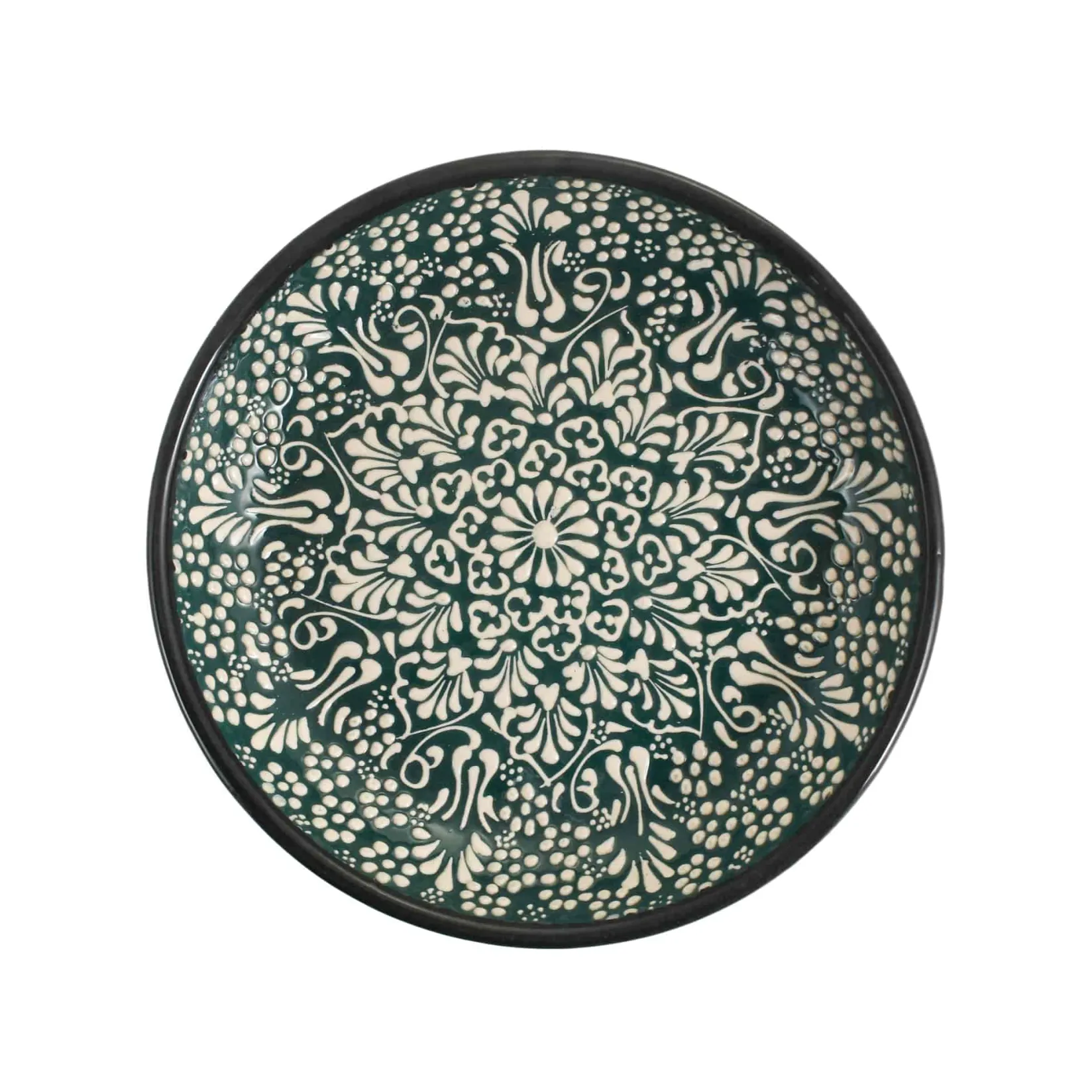 Clearance Yesil Ve Beyaz Boyali Shallow Bowl, 20.5cm Tableware Brands|Crockery & Dinnerware