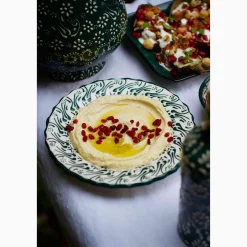 New Yesil Ve Beyaz Boyali Wavy Side Plate, 19cm Tableware Brands|Plates