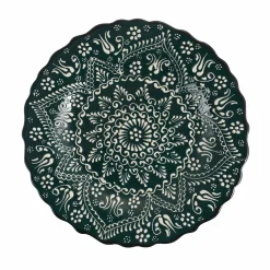 Online Yesil Ve Beyaz Boyali Wavy Dinner Plate, 26.5cm Tableware Brands|Plates
