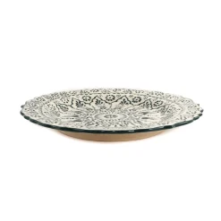 Sale Yesil Ve Beyaz Boyali Wavy Serving Platter, 31.5cm Tableware Brands|Serveware