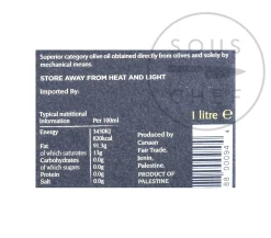 Sale Organic Extra Virgin Olive Oil, 1L Ingredients Brands|Middle Eastern Ingredients