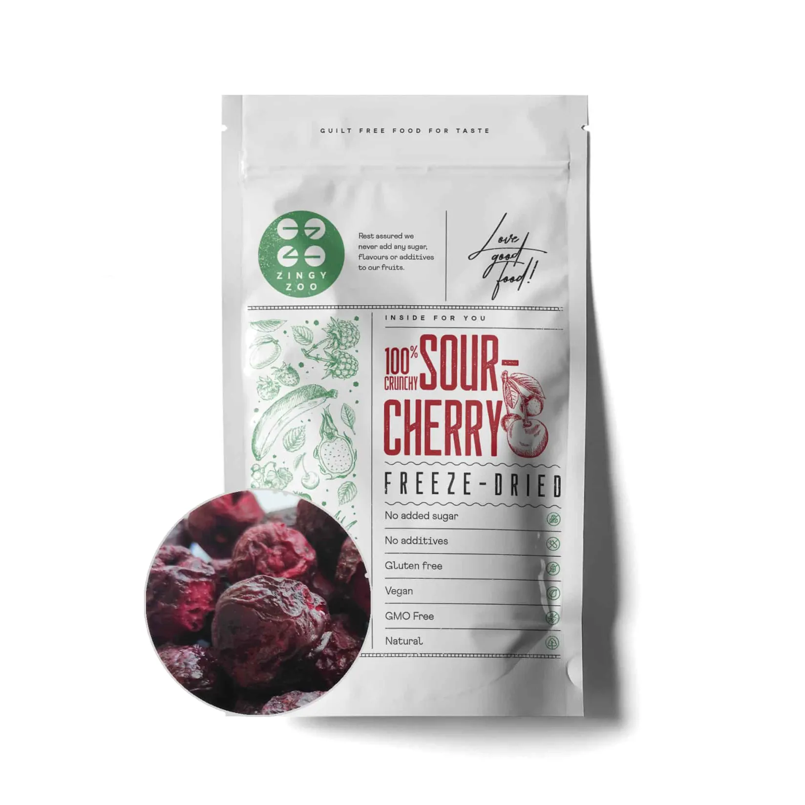 Outlet Freeze Dried Whole Sour Cherry, 90g Ingredients Brands|Baking Ingredients